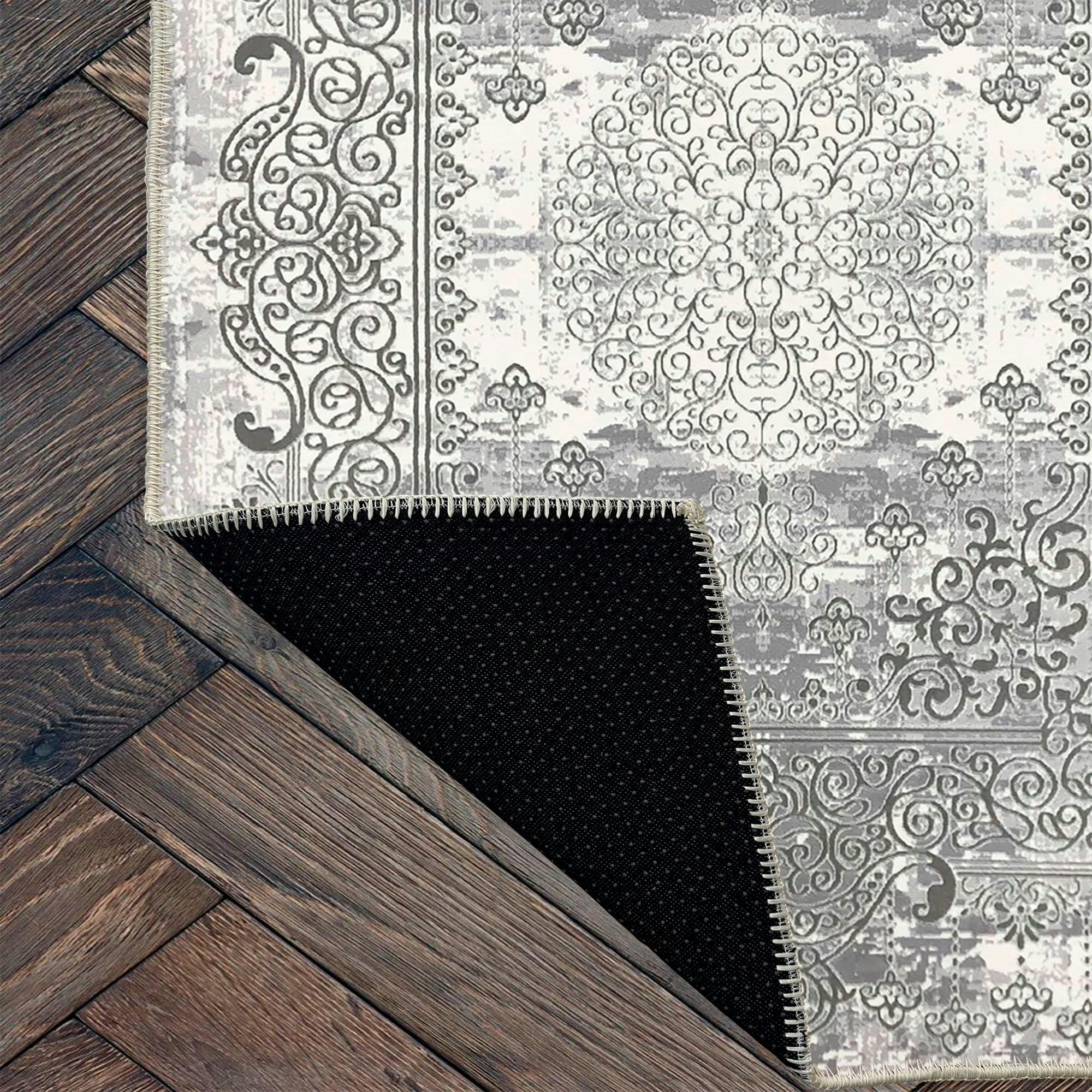 Tapis Vintage Oriental Gris/Blanc 200x275 Farah | Maisons du Monde