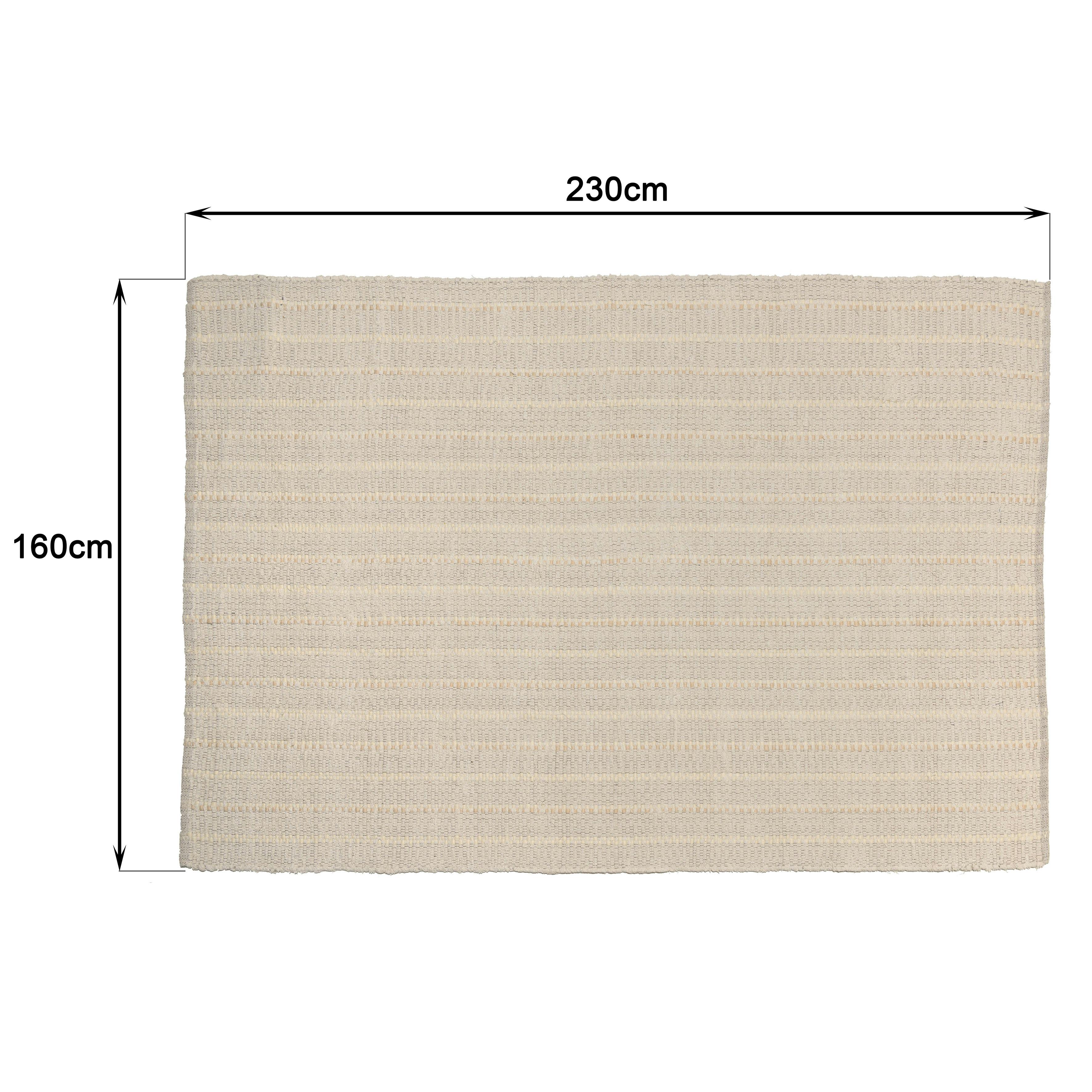 Lot De 4 Grands Tapis Gitans Lavables - Style Romain XXL 100x140 Cm - Design épuré Crème/ivoire - Parfait Salon, Chambre