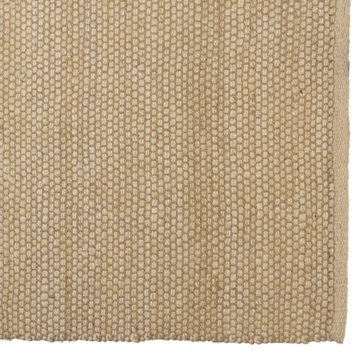 Tapis rectangulaire 160 x 230 cm jute et coton couleur sable