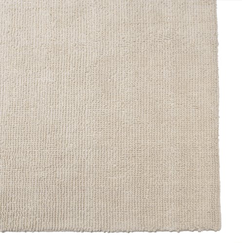 Tapis rectangulaire 200 x 290 laine bouclée ivoire