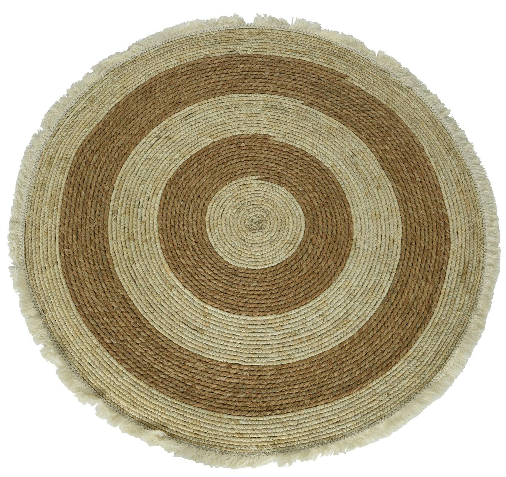 Tapis rond en fibres naturelles
