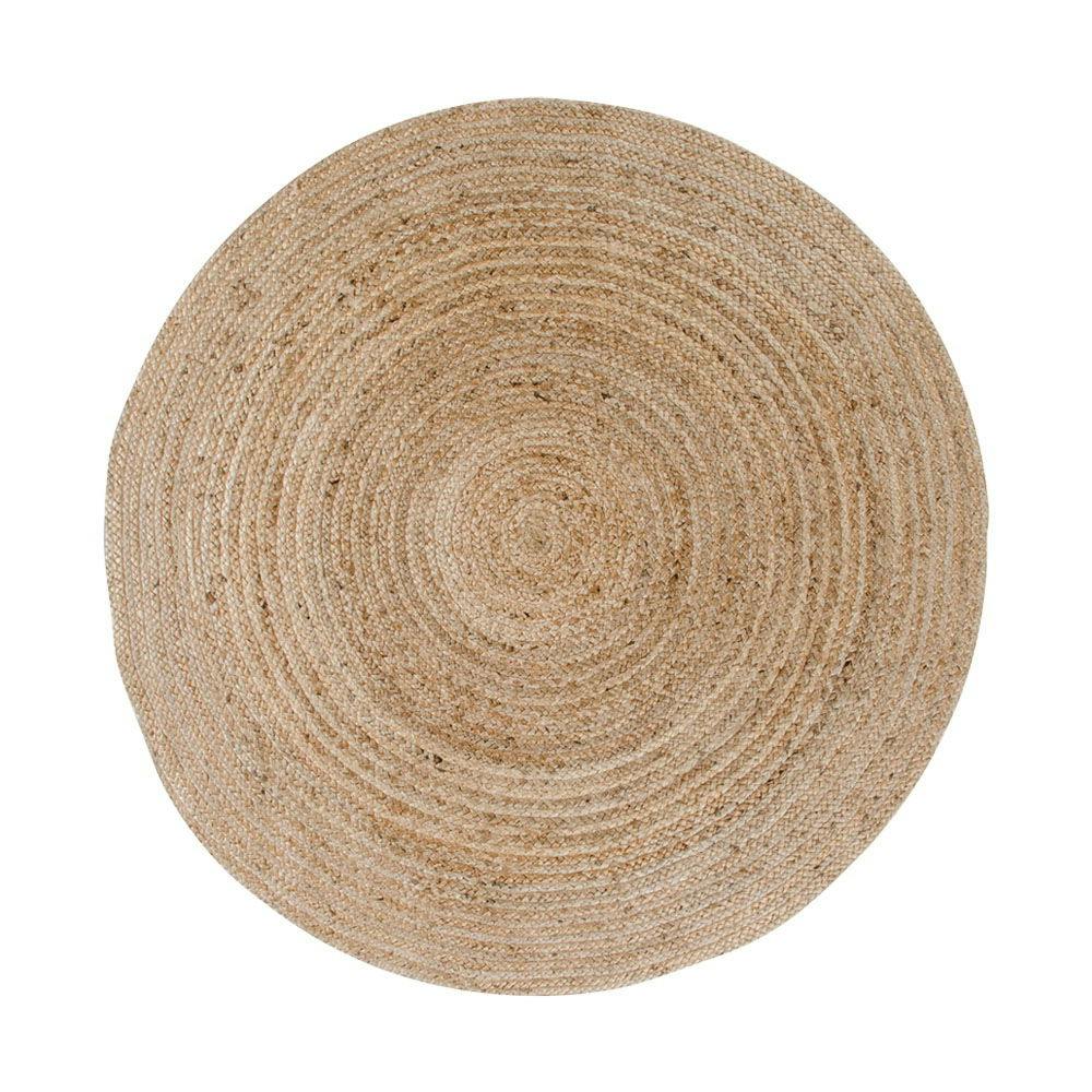 Tapis rond en jute tressée Ø150 cm - style bohème et nature FEZ