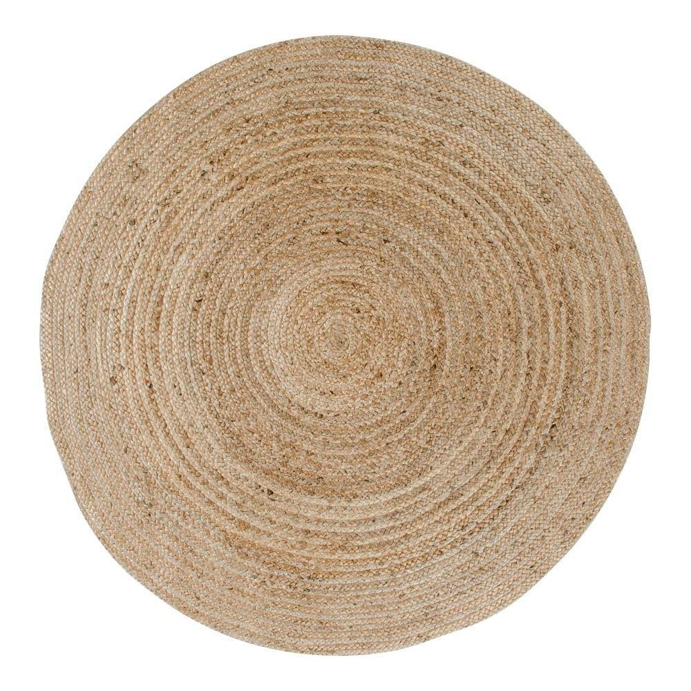 Tapis rond en jute tressée Ø180 cm - style bohème et nature FEZ