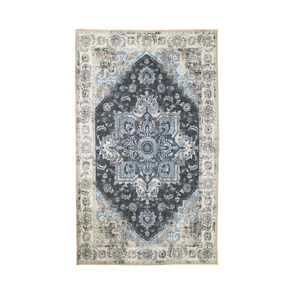 Tapis vintage bleu à motifs traditionnels 200x300 cm FEZ