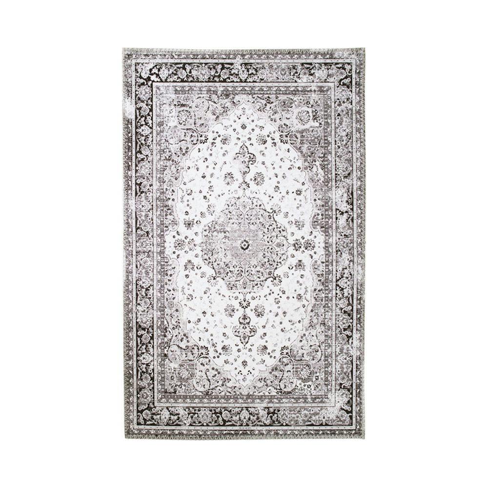 Tapis vintage noir et blanc à motifs traditionnels 160x230 cm FEZ