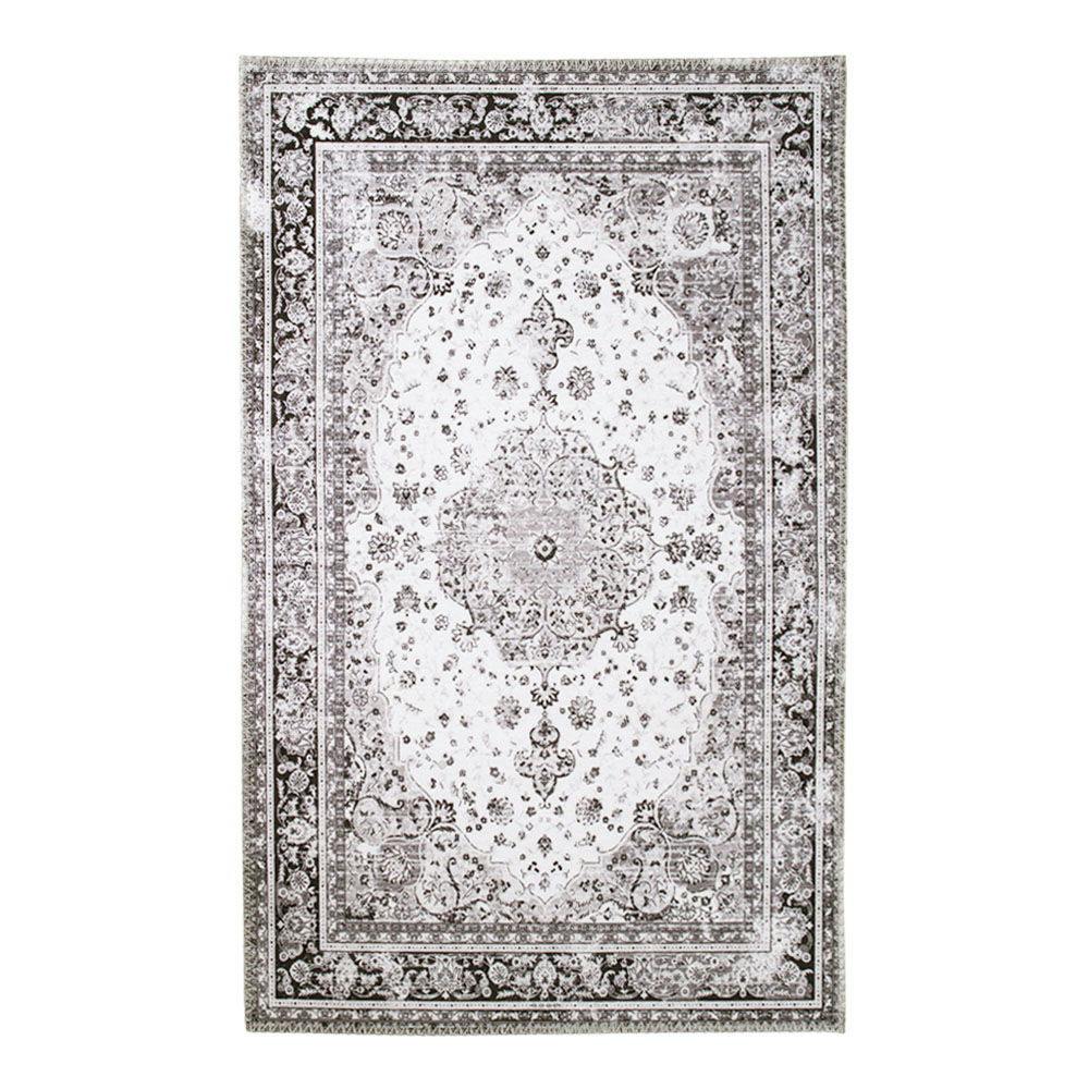 Tapis vintage noir et blanc à motifs traditionnels 200x300 cm FEZ
