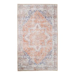 Tapis vintage orange et bleu à motifs traditionnels 200x300 cm FEZ