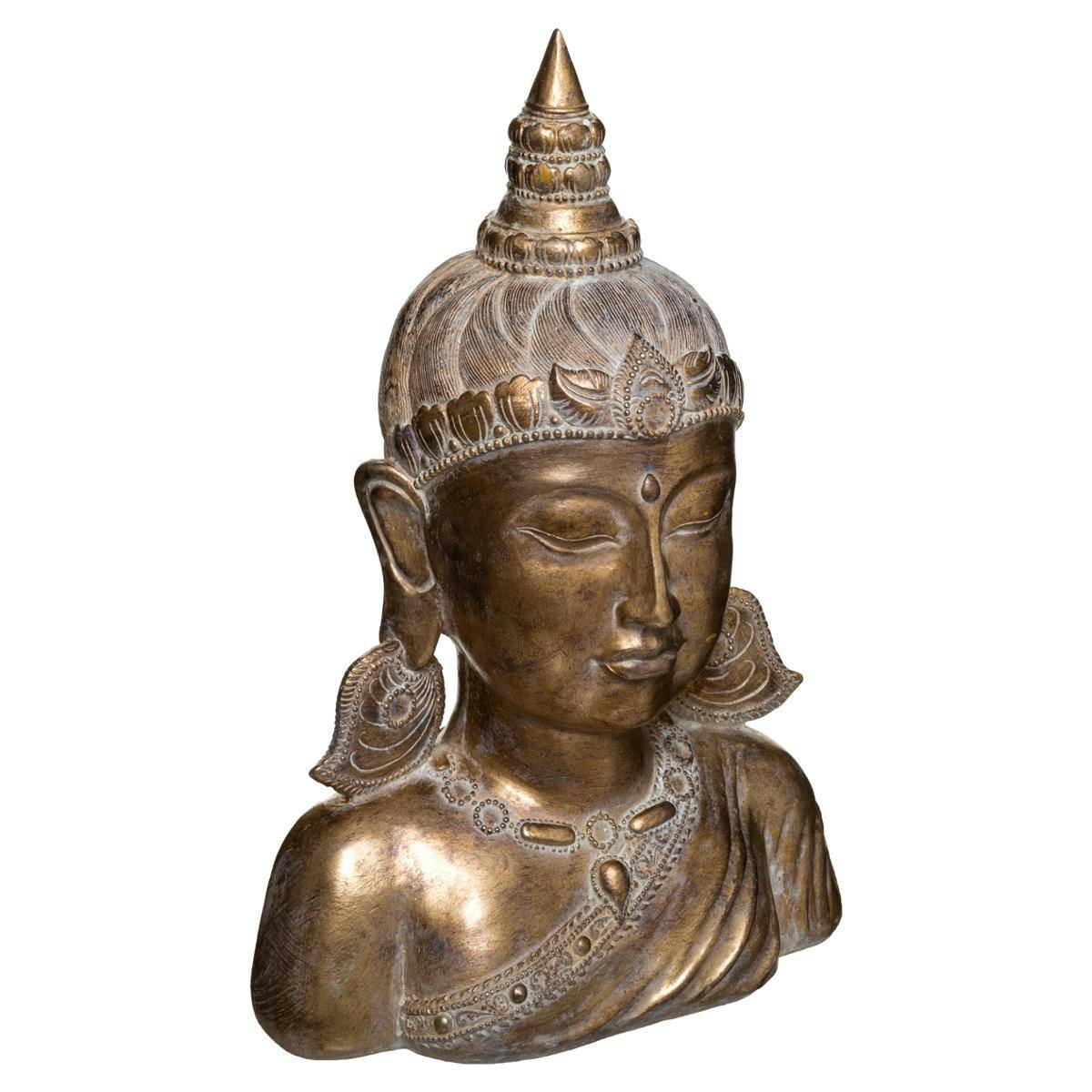 Tête de Bouddha avec parure H 36 cm