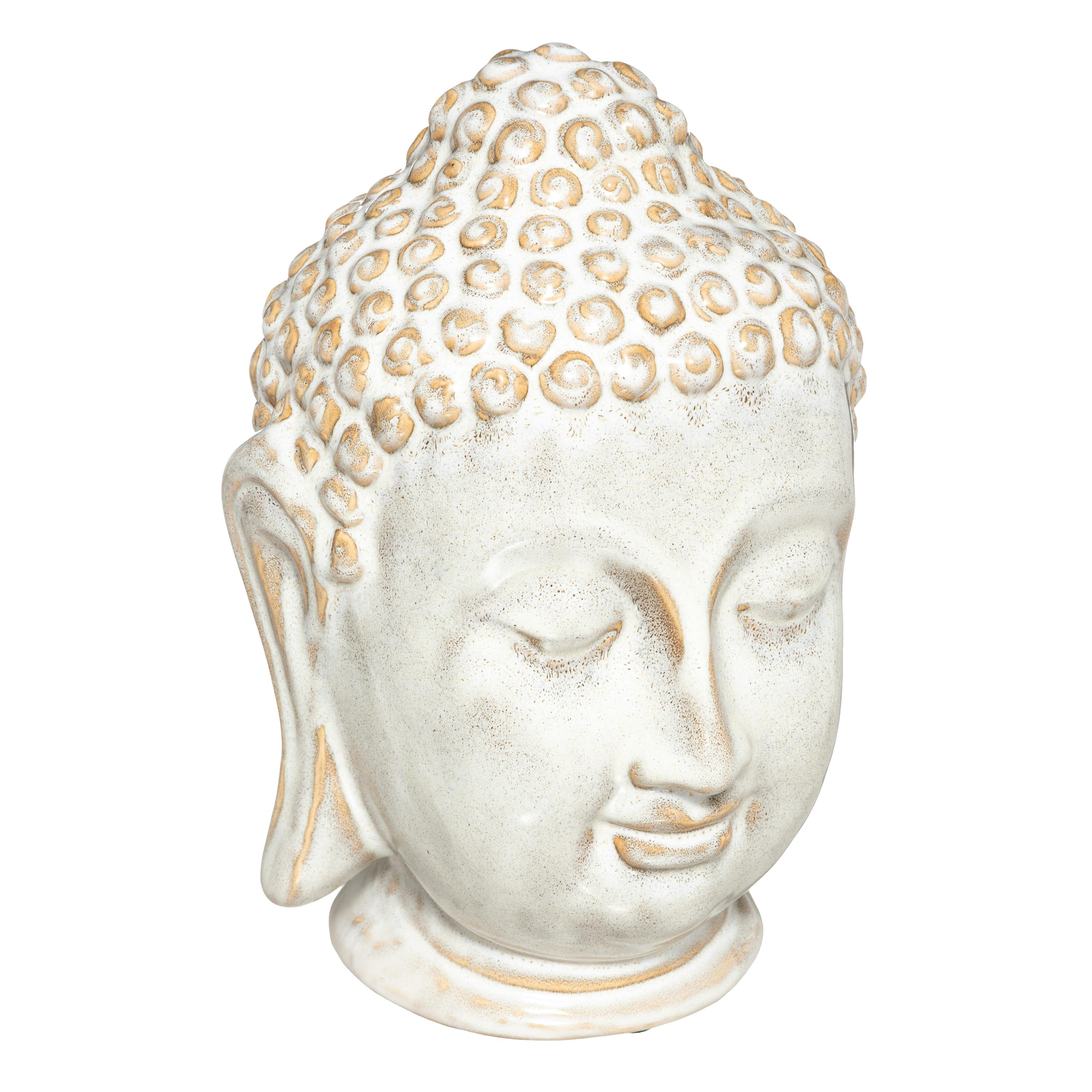 Tête de Bouddha en céramique blanche