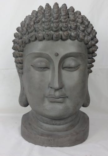 Tête de Bouddha en résine grise H82cm