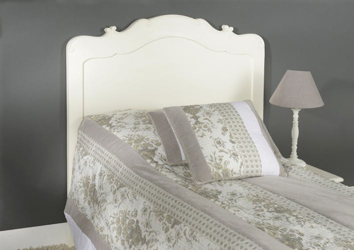 Tête de lit 1 place en acajou blanc, collection romantique APOLLINE - AMADEUS
