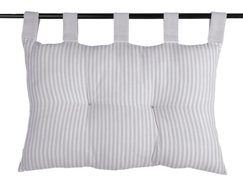 Tête de lit 100% Coton rayures Gris 45x70 ALPHONSINE