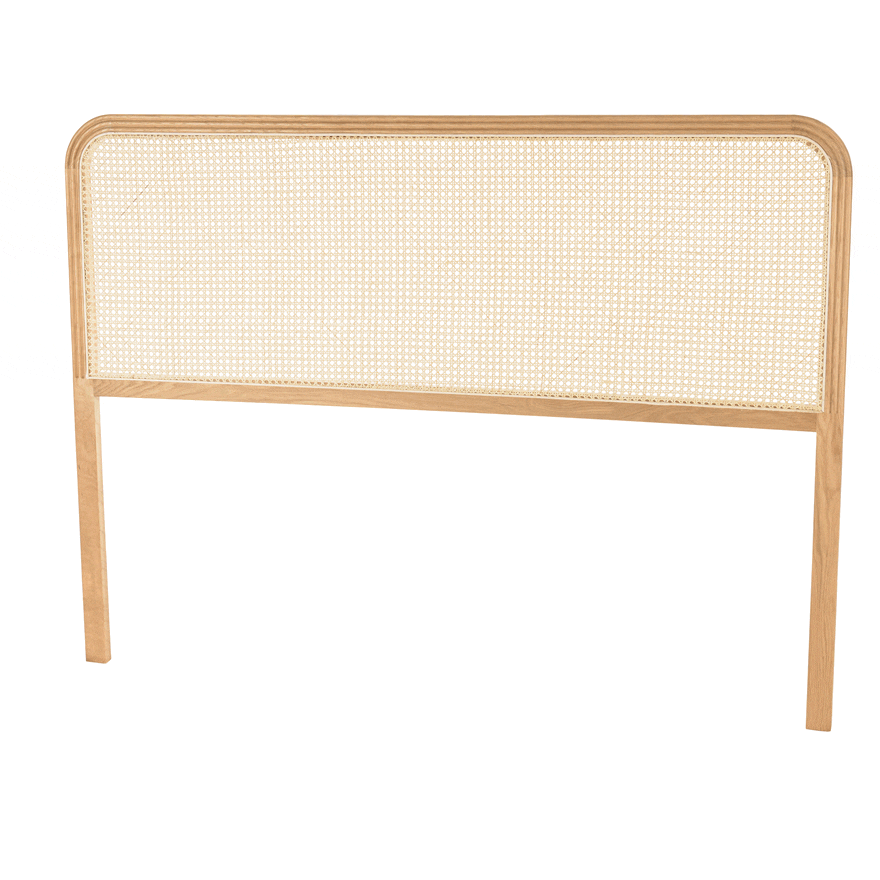 Tête de lit 140/160 bois et rotin bords arrondis AMSTERDAM