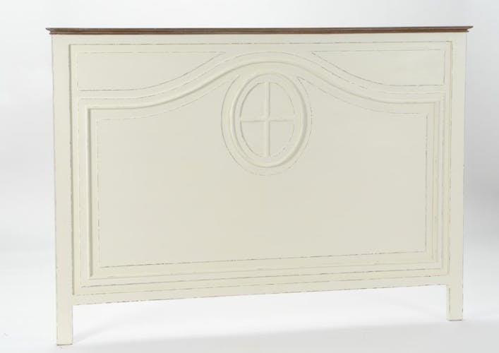 Tête de lit ancienne 160 cm bois blanc vieilli GUSTAVE L170 x H120 AMADEUS