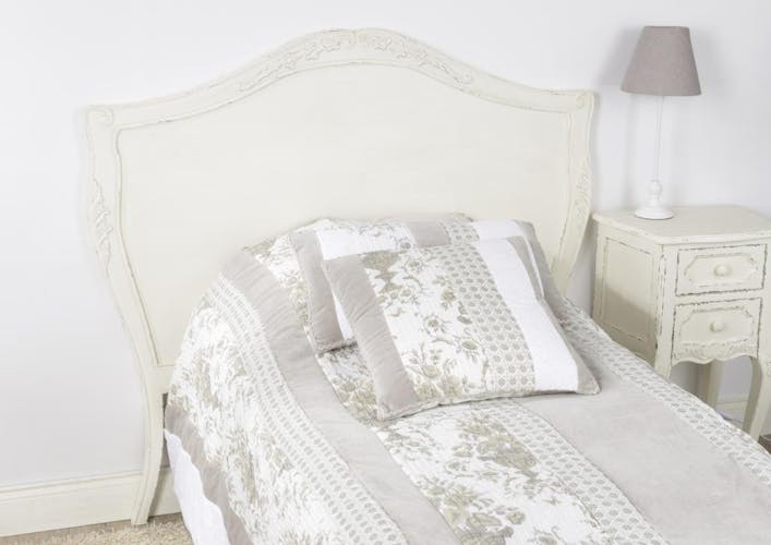 Tête de lit blanche 120 cm shabby romantique bois vieilli COMTESSE AMADEUS