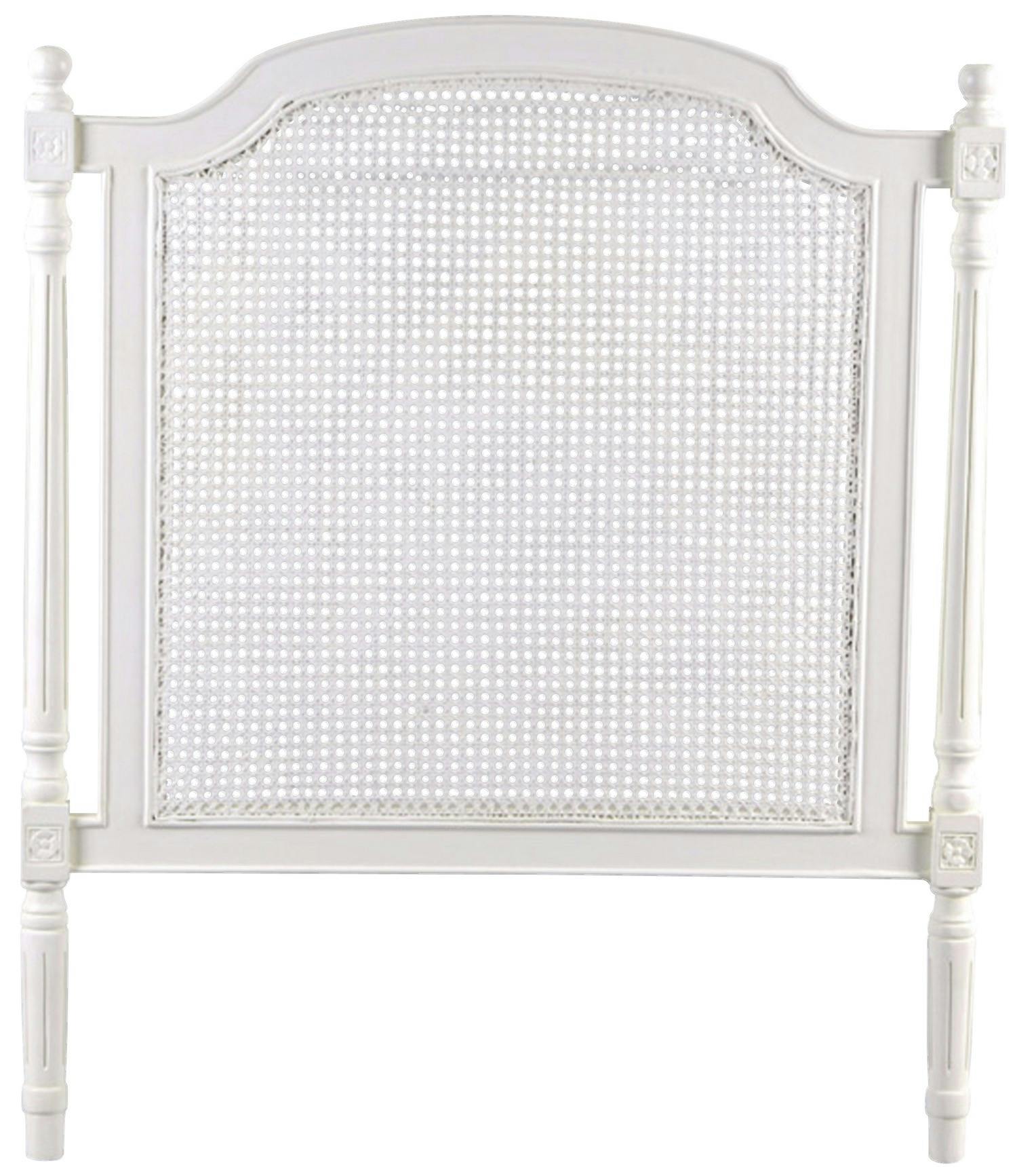 Tête de lit cannée 100cm en bois blanc classique chic HELENA  L100 x  H120 AMADEUS