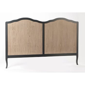 Tête de lit double Baroque CELESTINE ARDOISE bois naturel 195x125cm AMADEUS