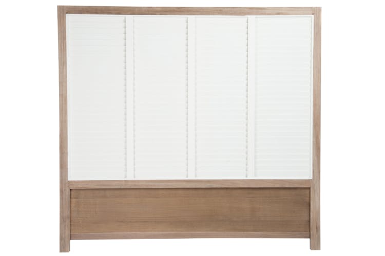 Tête de lit en bois avec lattes blanches, 160x150cm