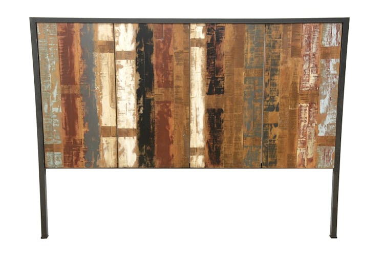 Tête de Lit en Hévéa recyclé coloré et métal 165x120cm LOFT COLORS