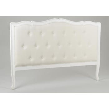 Tête de lit matelassée crème antique baroque romantique en Acajou MURANO L164x H112 AMADEUS