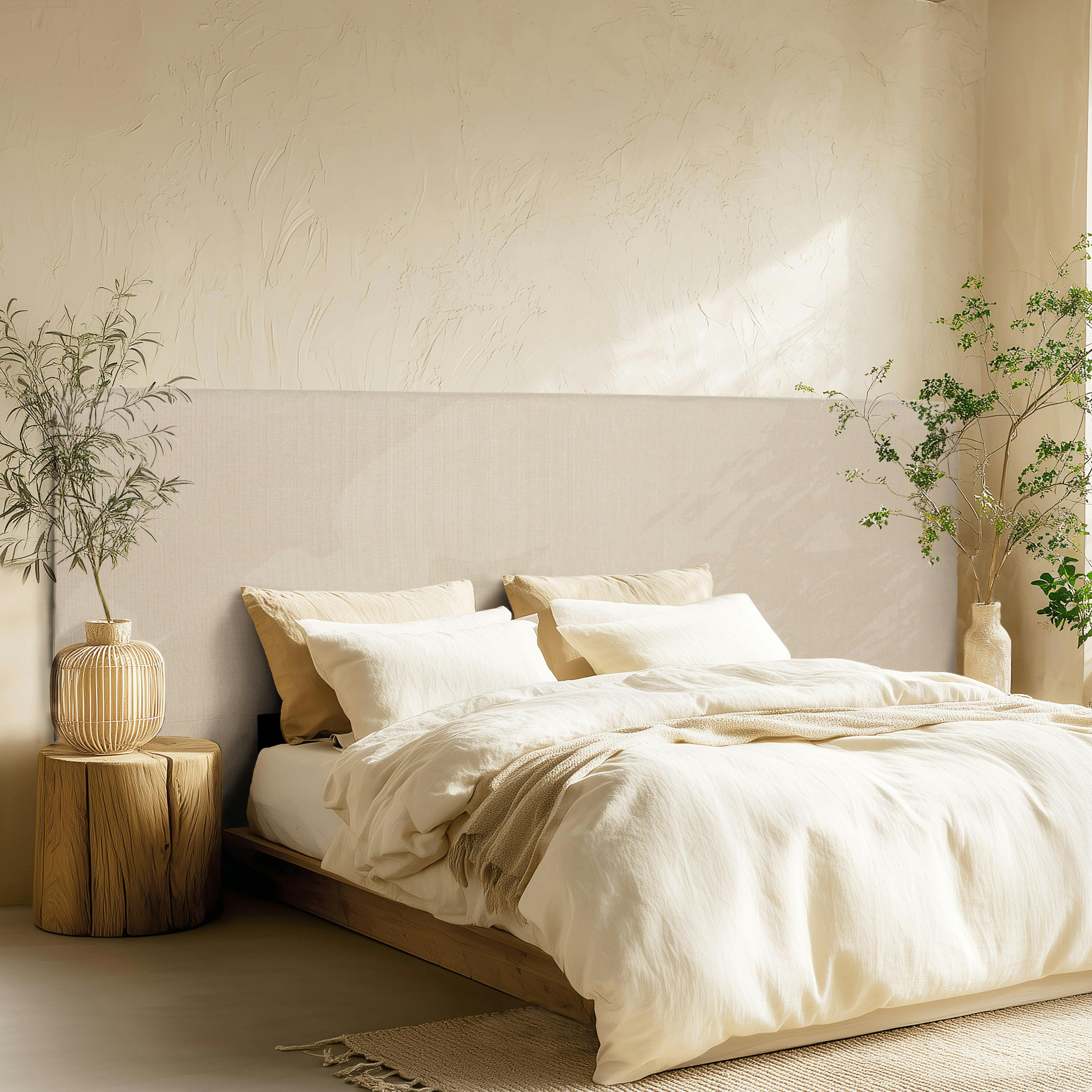 Tête de lit rembourrée pour lits 140/160cm couleur lin RIVANA