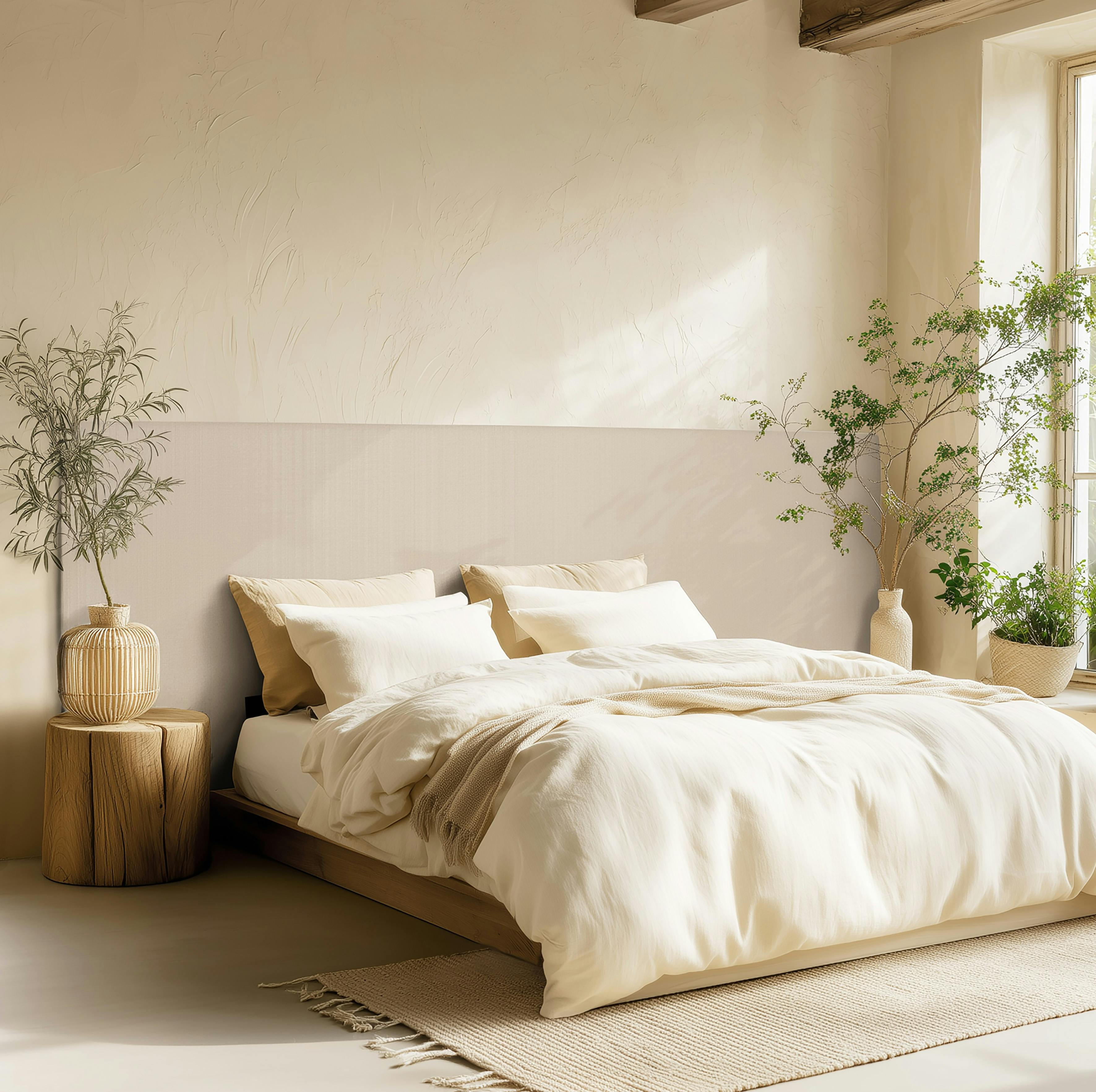 Tête de lit rembourrée pour lits 160/180cm couleur lin RIVANA