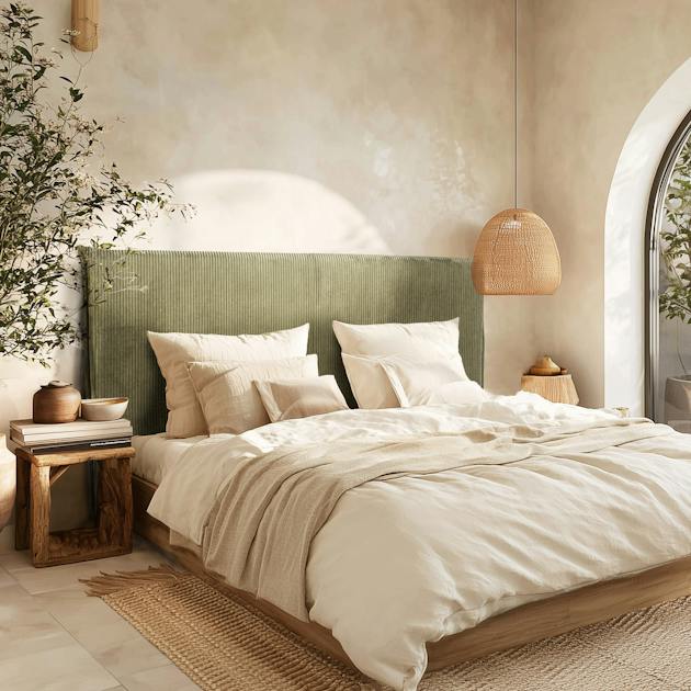 Tête De Lit ELOWA 160cm Rembourrée Tissu Polyester Noir - Design Moderne Sur Pieds Pour Lit 160