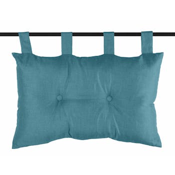 Tête de lit unie capitonnée bleu turquoise 45x70cm BEA