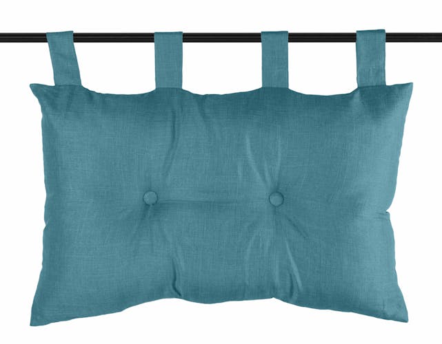 Tête de lit unie capitonnée bleu turquoise 45x70cm BEA