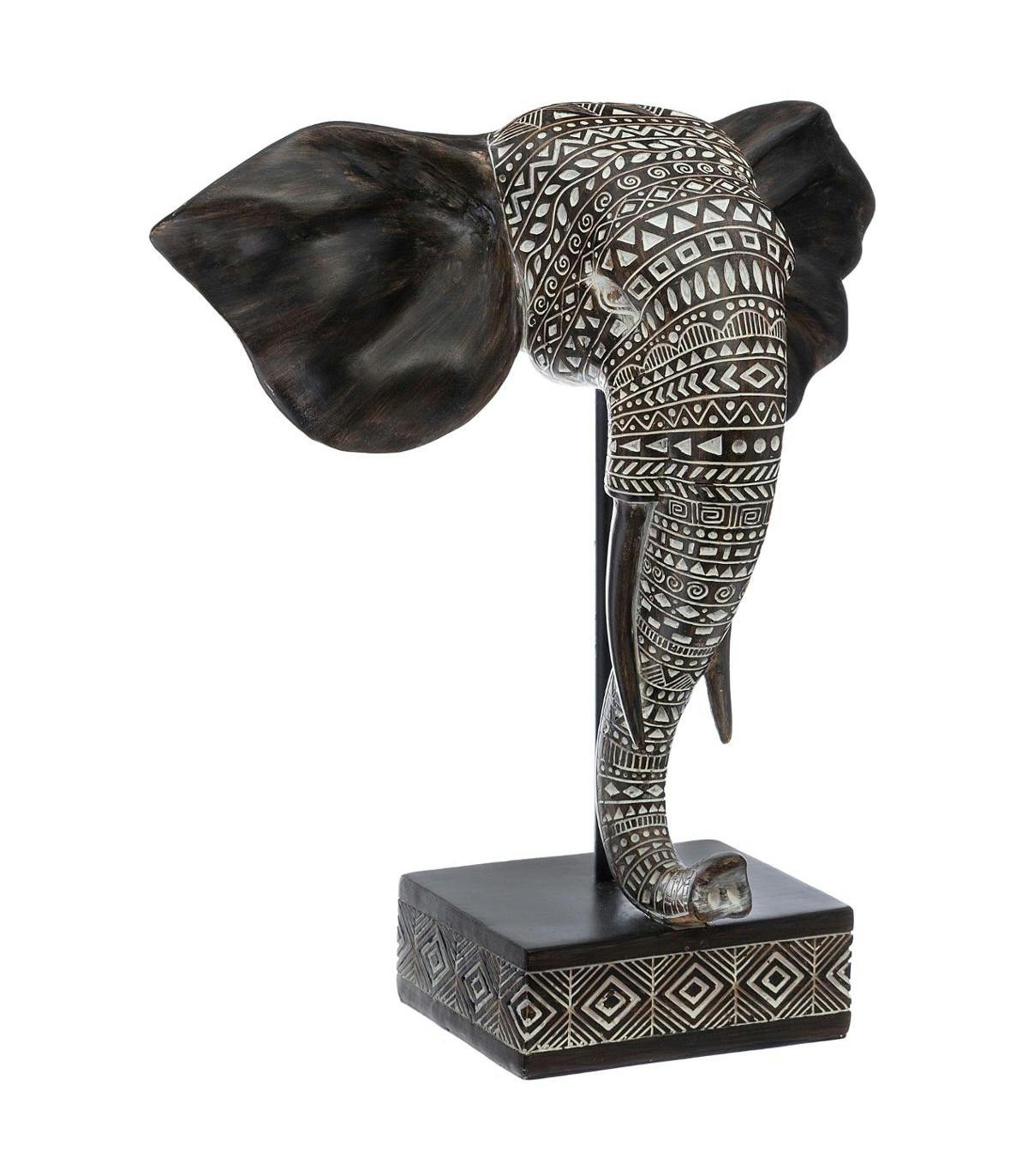 Tête d'éléphant en résine