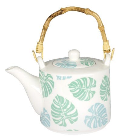 Théière 45cl porcelaine décorée tropic bleue
