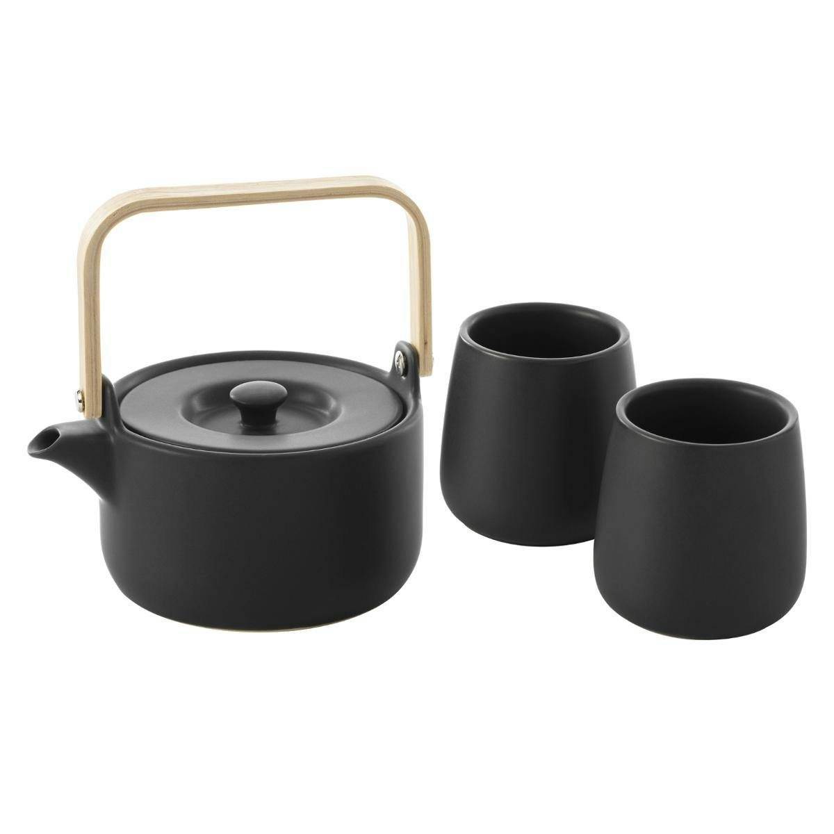 Théière 50cl + 2 mugs 20cl noirs