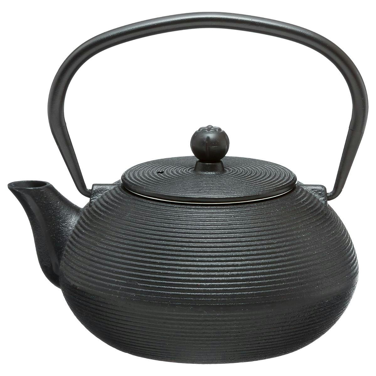 Théière boule 0,6L en Fonte noire avec filtre