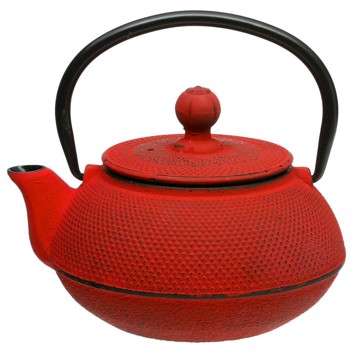 Théière boule 0,6L en Fonte rouge avec filtre