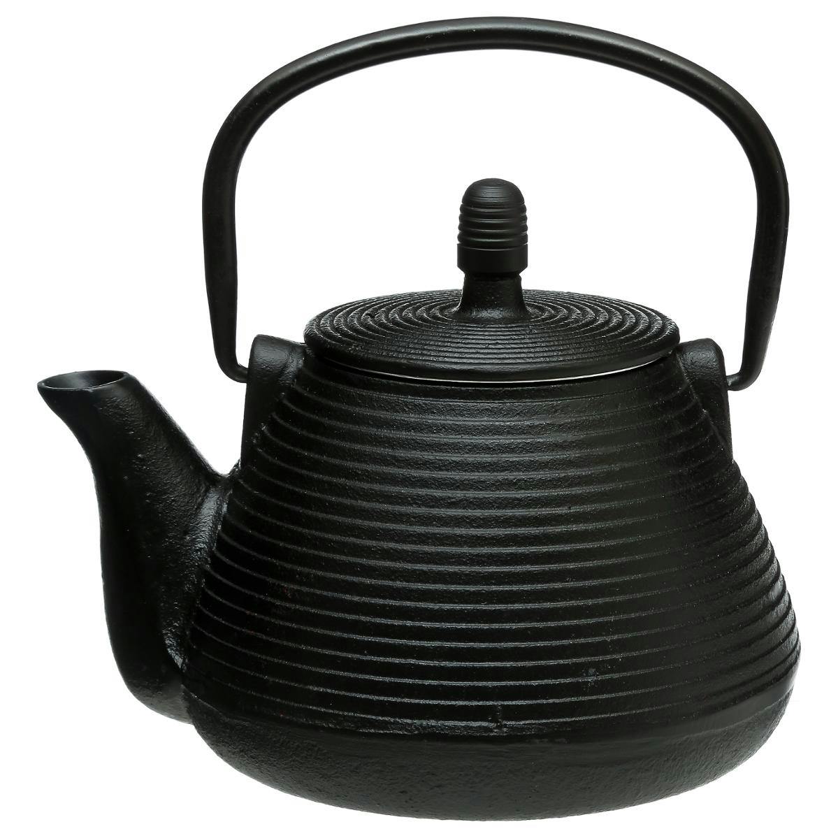 Théière ronde 1L en Fonte noire avec filtre