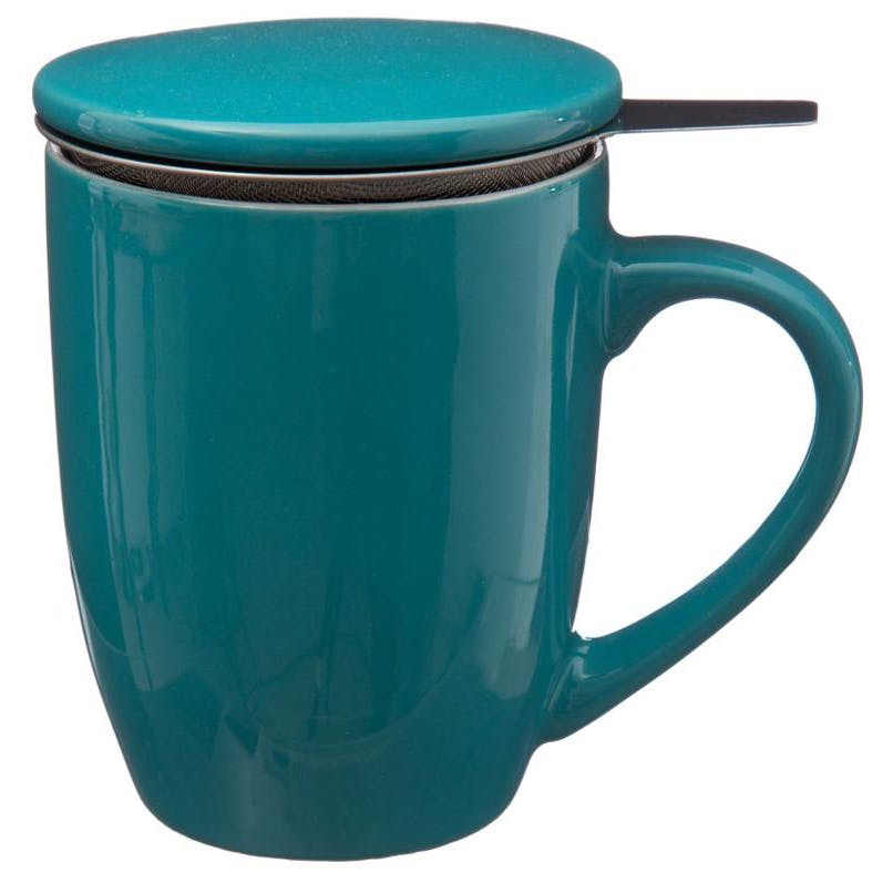 Tisanière en faïence coloris bleu 32cl