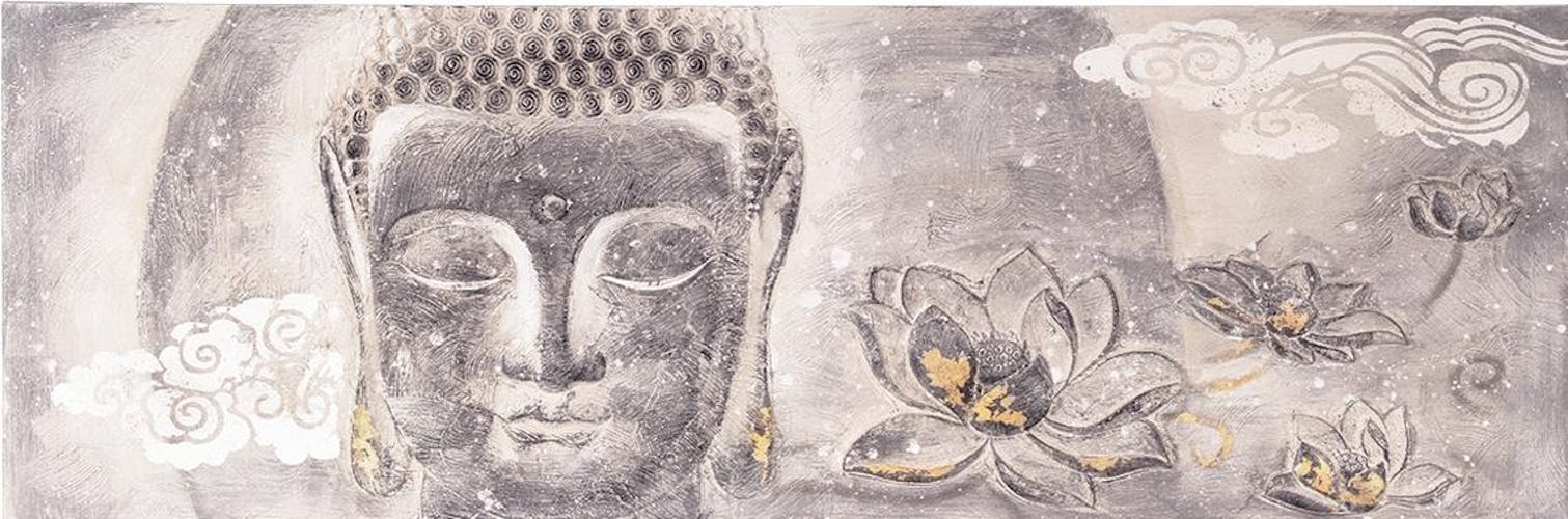Toile en relief Bouddha marron 60x180cm