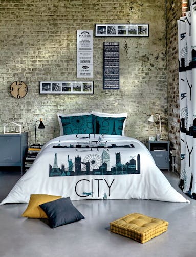 Toile message "Règles de la Famille" Noir & Blanc imprimée avec cadre bois H90cm