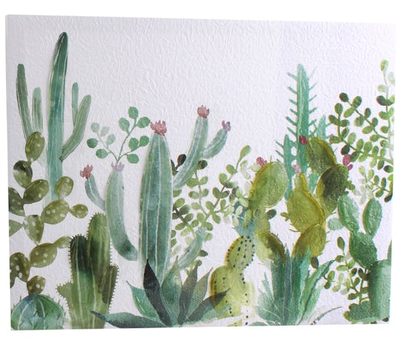 Toile peinte décor "Cactus" M2 45x35cm