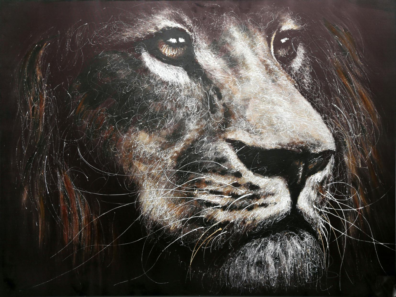Toile tête de lion