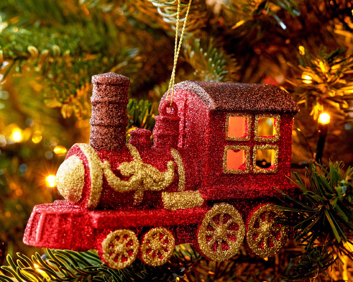 Train décoré Noël à suspendre