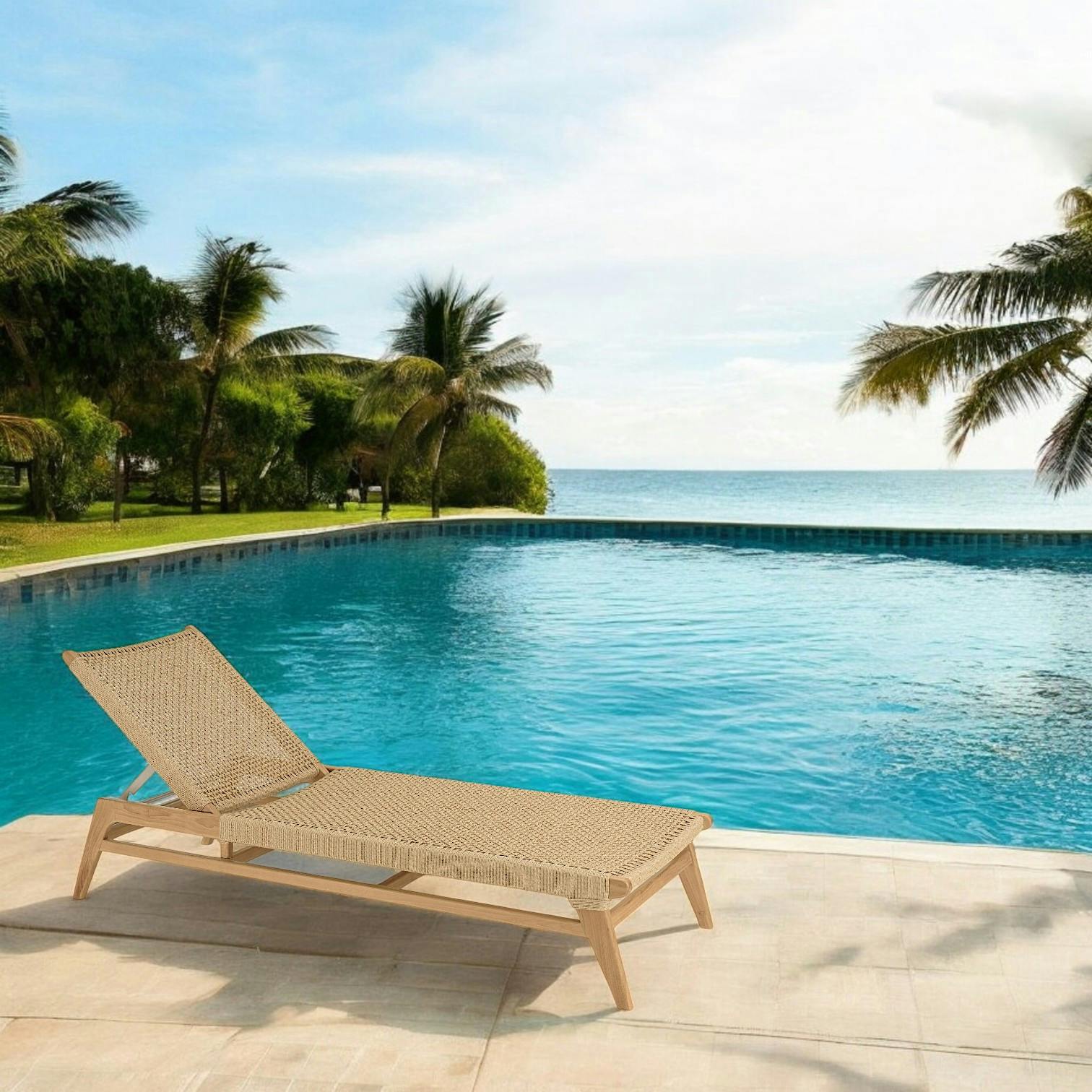 Transat teck et tressage couleur naturelle SUMMER