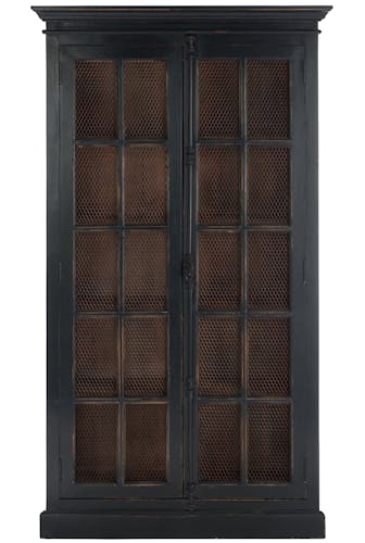 Vaisselier 5 niveaux en bois d'orme noir - 110x45x195cm