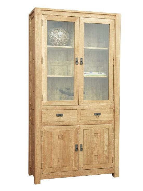 Vaisselier bois d'hévéa 4 portes TESSA