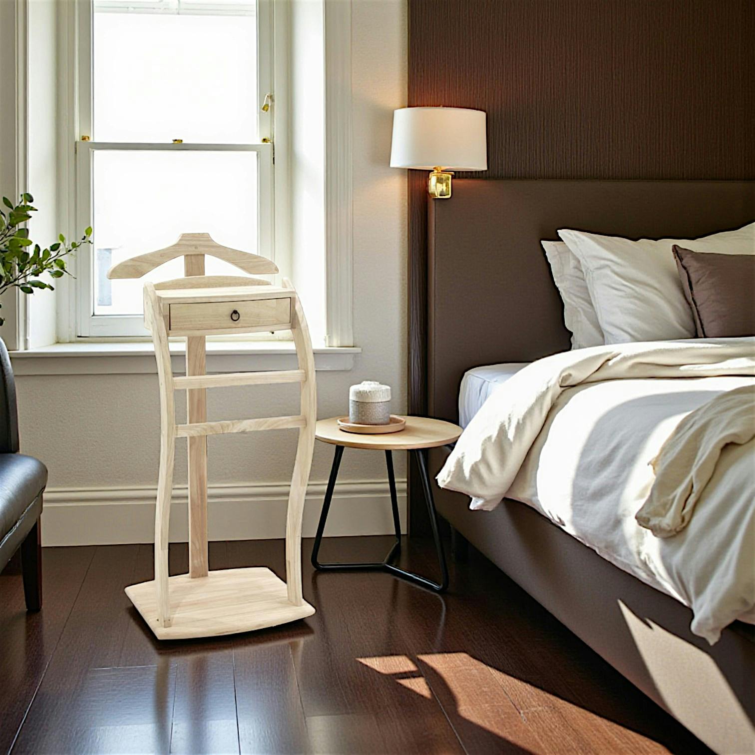 Valet de chambre 1 tiroir hévéa 105cm TRADITION