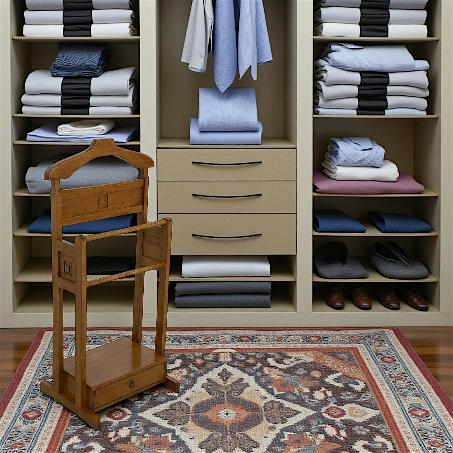 Valet de chambre 1 tiroir hévéa 50x36x100cm TRADITION