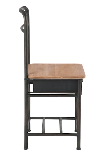 Valet de chambre avec chaise et tiroir, métal marron et bois clair FOREST