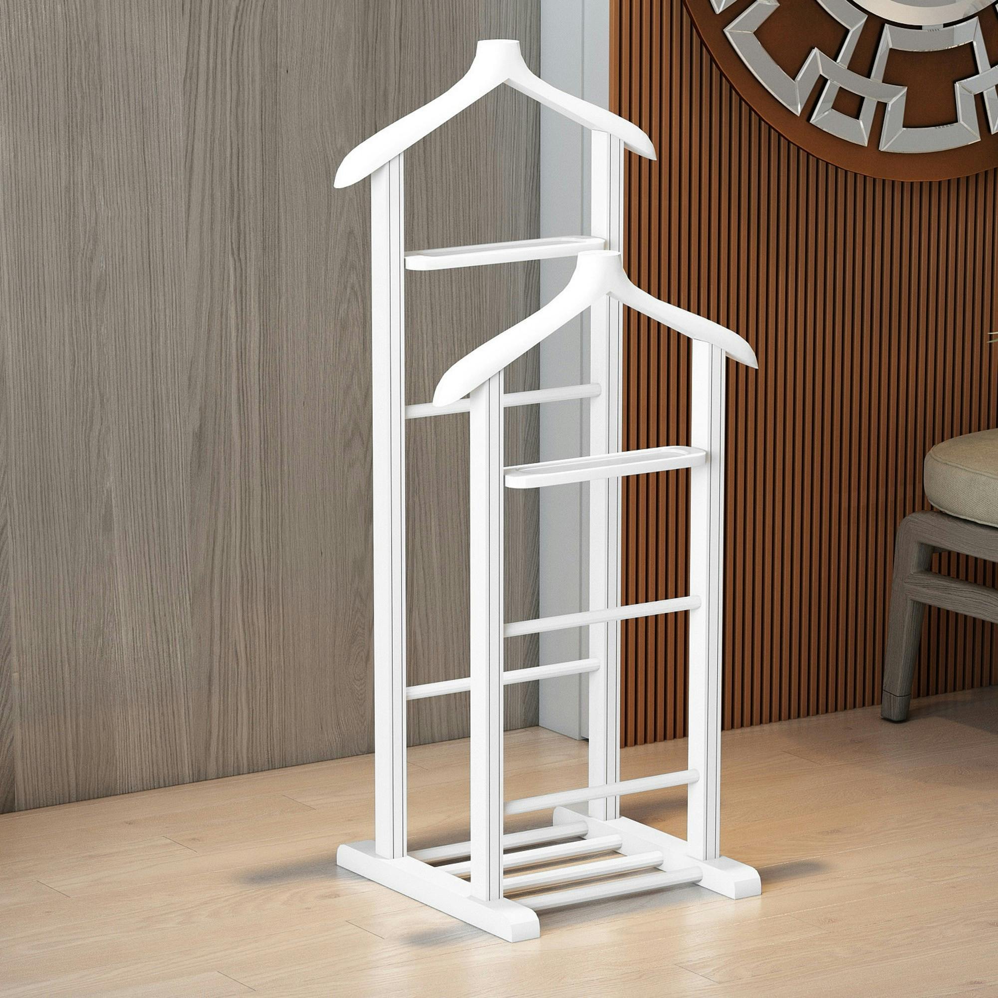 Valet de chambre en bois et métal, noir/blanc Matteo | Maisons du Monde