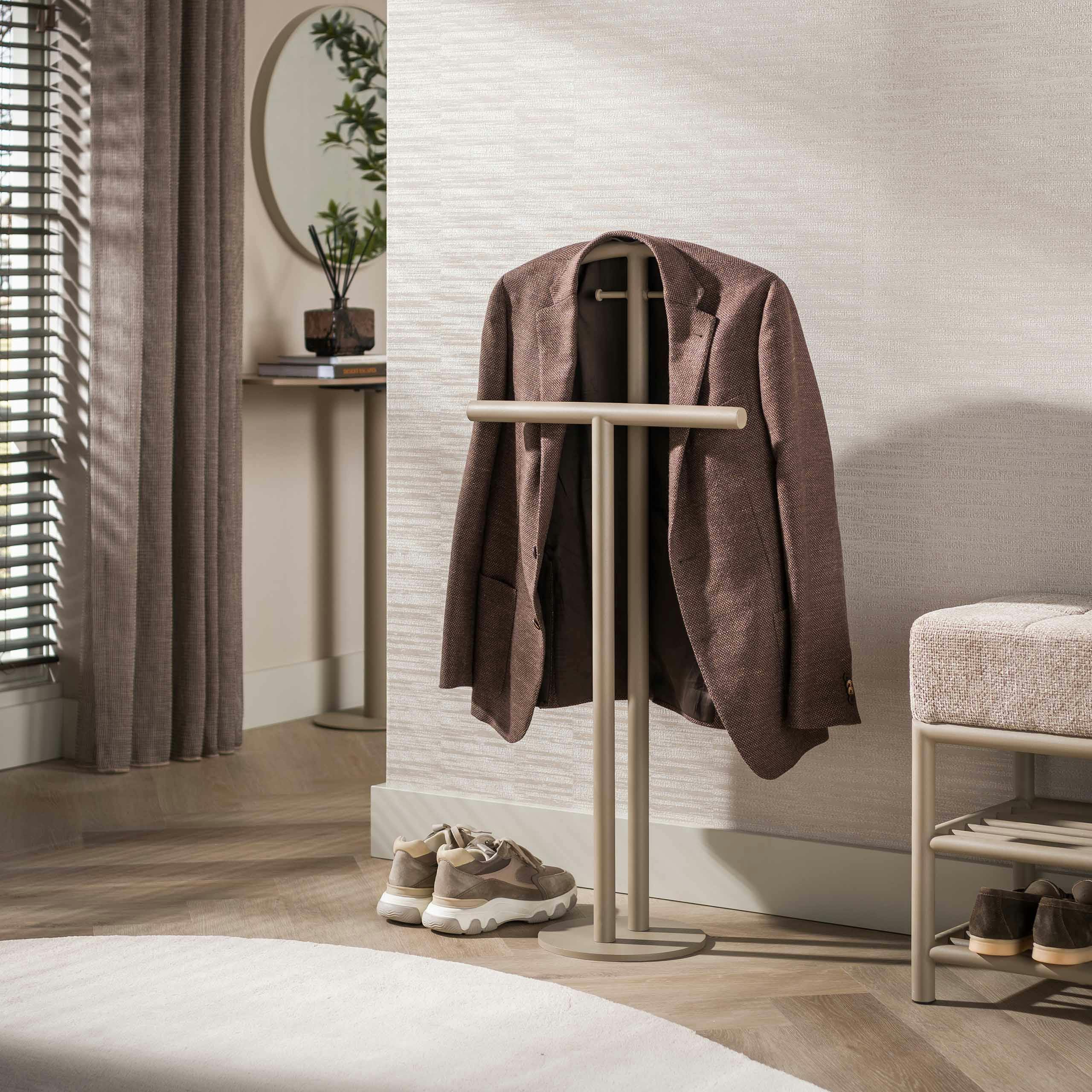 Valet de chambre moderne en métal beige HELSINKI