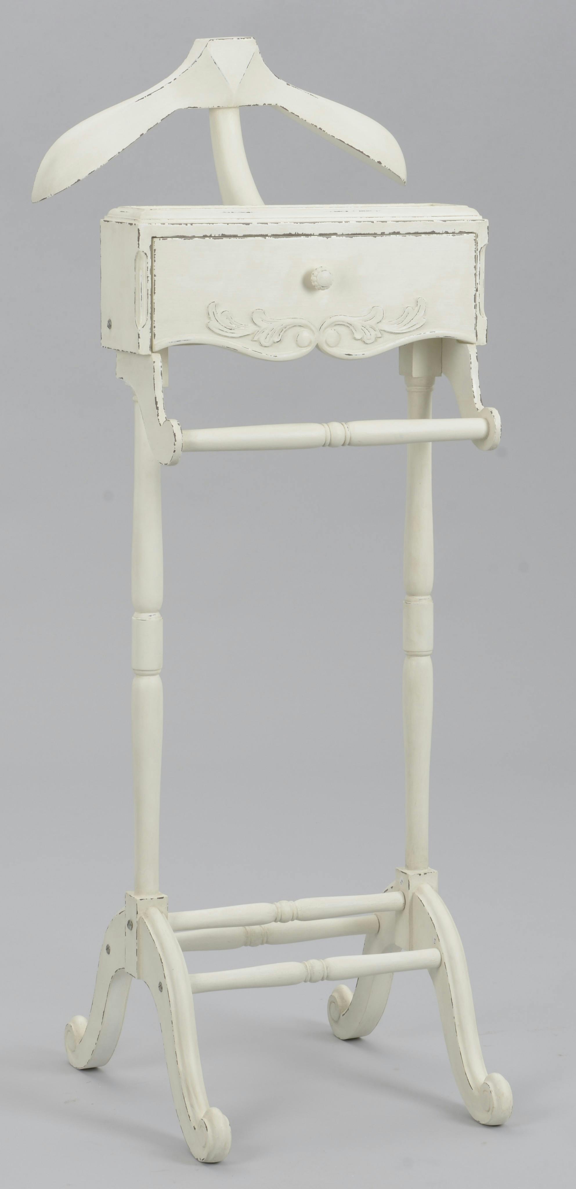 Valet de nuit shabby romantique bois blanc  vieilli 1 tiroir COMTESSE L 50 x P 50 x  H 130 AMADEUS